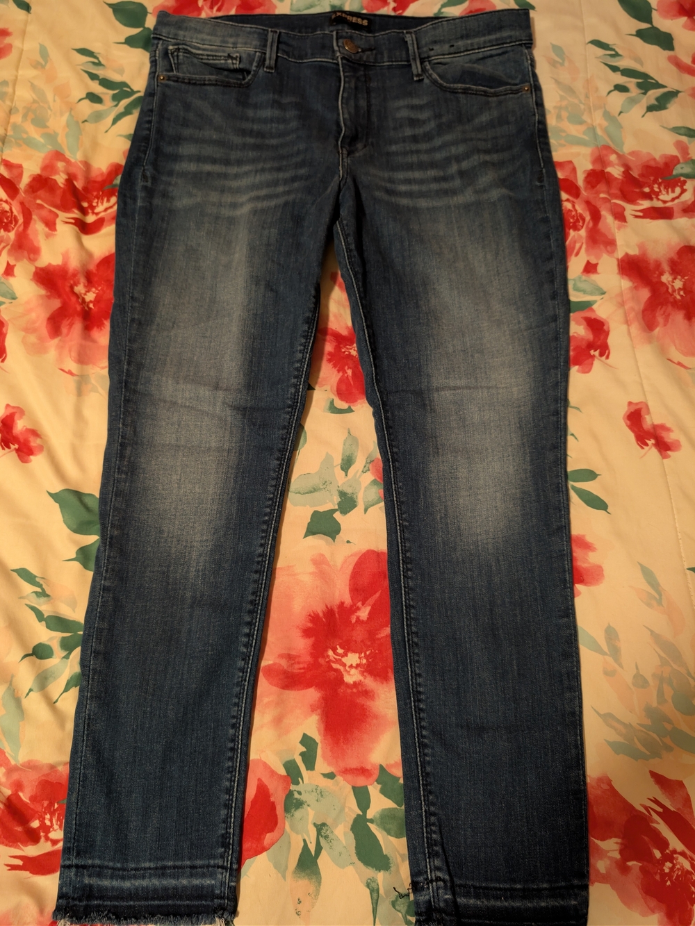 Express Women's Ankle Jeans in Medium Blue Wash